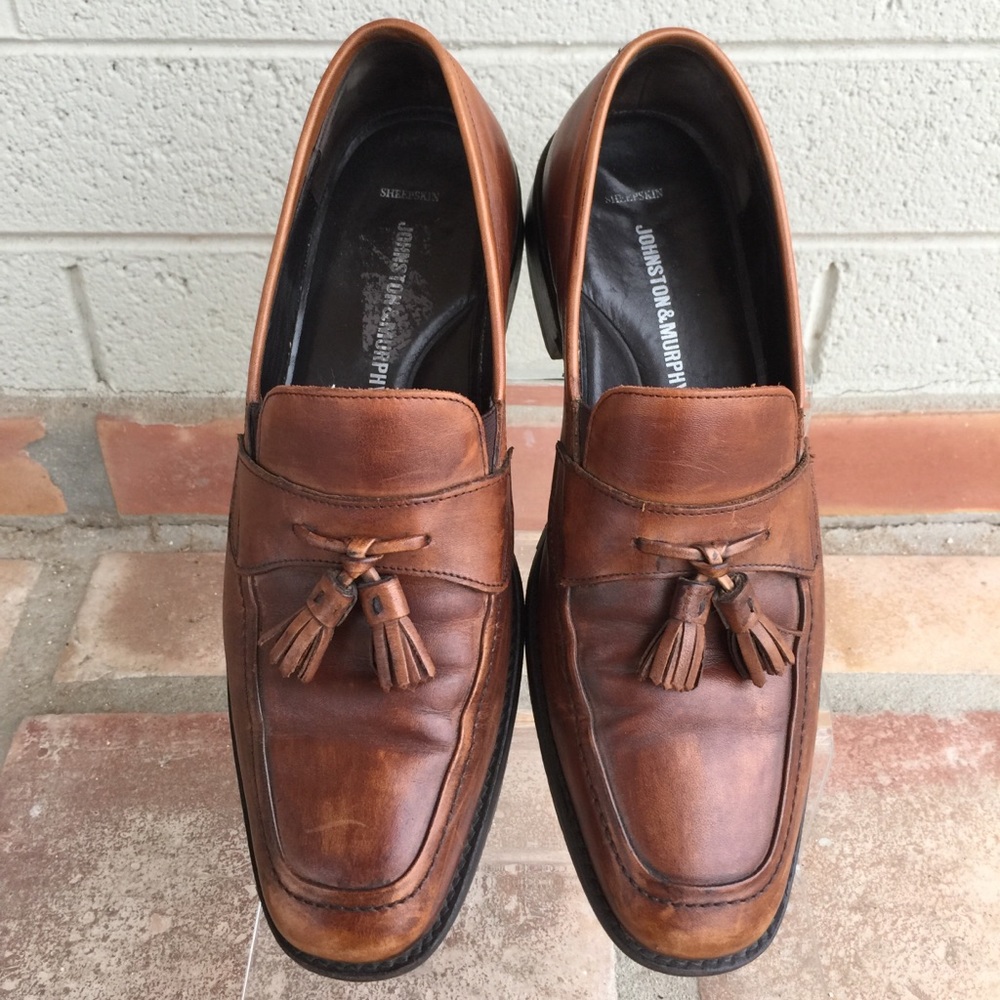 Johnston & Murphy Tan Tassel Loafers Sz 9